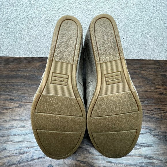 Toms Suede Wedge Lace Up Ankle Booties Women's Size 7 - Picture 8 of 12